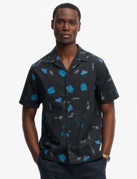 Superdry Herren Kurzarmhemd mit Cabana-print Black - Größe: Xxl