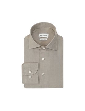 Profuomo Camisa de lino oliva 39