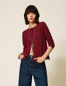 Cardigan en maille avec franges