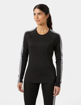 Women's Lifa Active Stripe Crew Baselayer Top Black XL - Black - Female - Helly Hansen - FashionsVida