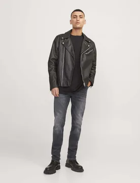 Jeans slim fit dark wash in misto cotone elasticizzato - Jack & jones - FashionsVida