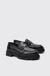 Herren Profilsohlen-Snaffle-Loafer Black Größe 8