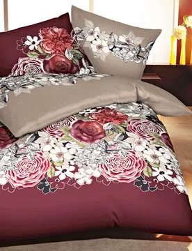 Bettwäsche "Dolce Vita" burgund, 2-tlg - Kaeppel - FashionsVida