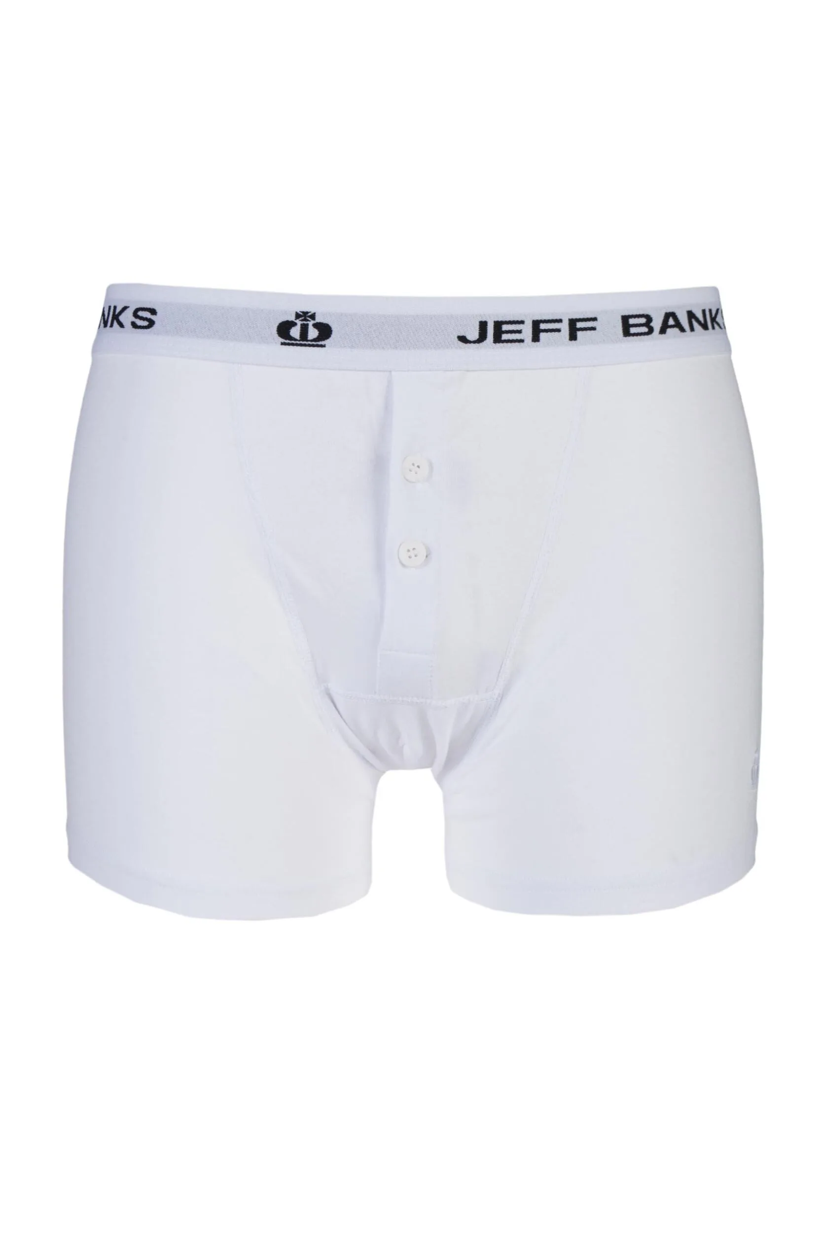 Pack White Leeds Buttoned* Cotton Boxer Shorts Men's Small - - White - Size: Small - Jeff Banks - FashionsVida
