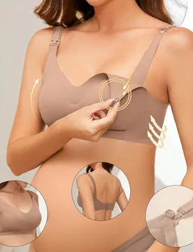 Sujetador de lactancia sin costuras para maternidad, de color liso - Shein - FashionsVida