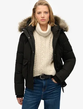 Superdry Damen Everest Microfibre Ella Bomberjacke Black - Größe: 38 - 179.99 - FashionsVida