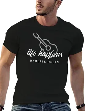 Life Happens Ukulele Helps T-Shirt men t shirt cotton 100% man t shirt graphic t shirt man designer T-shirt - Aliexpress - FashionsVida