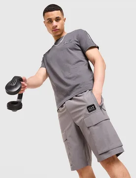 Mens Pantaloncino Cargo Woven Badge - Grigio, grigio grigio Uomo taglia XS - Emporio armani - FashionsVida