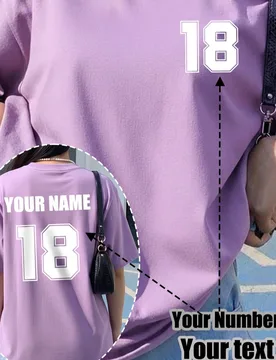Camiseta personalizada de talla grande para mujer, se puede imprimir en la parte delantera y trasera con tu número, logotipo, nombre/texto/número de - Shein - FashionsVida