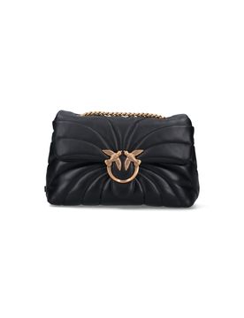 Leather Shoulder Bag with Cotton Outer