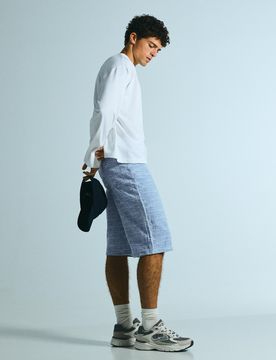 Bermuda En Jean Super Baggy Fit Texturé 38 Bleu Clair