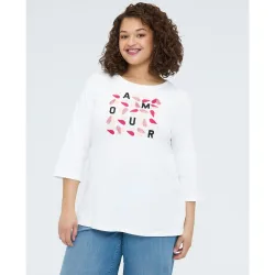 Camiseta de mujer de algodón con estampado amour