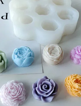 Pieza Molde de silicona para vela perfumada con flor de 3D de rosa peonía decorativa para San Valentín - Shein - FashionsVida