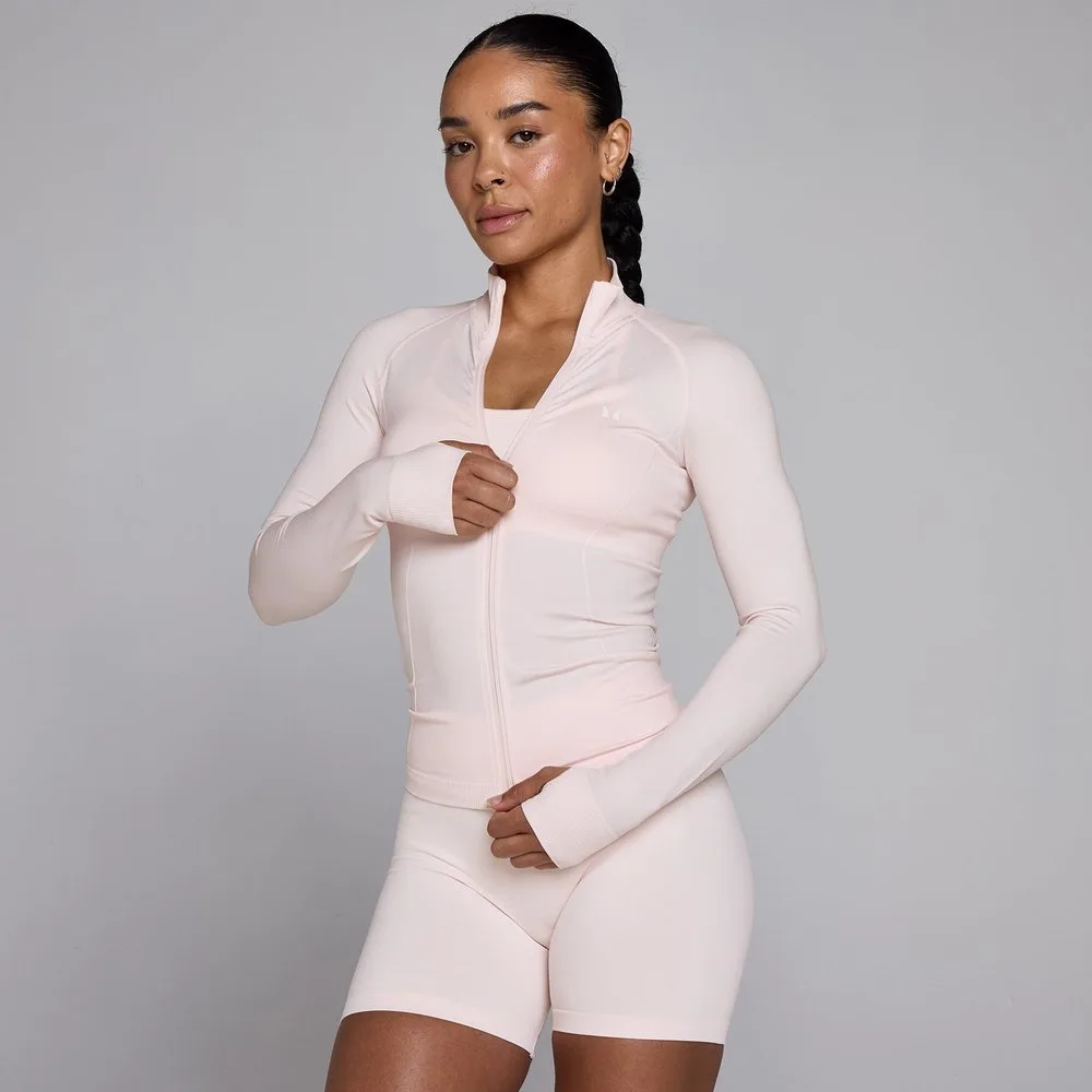 MP Women's Shape Seamless Zip Through Jacket - Baby Pink - XL - MyProtein - FashionsVida