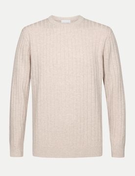 Pullover mit Strukturiertenmuster Beige M