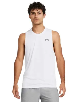 T-shirt Sans Manches Tech White / Black 2XL - Under armour - FashionsVida