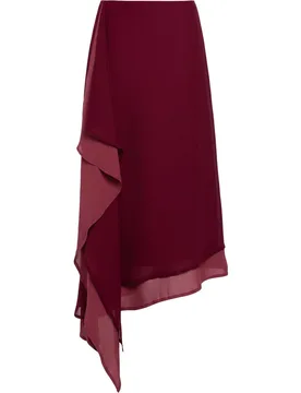 Falda midi fluida con detalle drapeado - The-Are - FashionsVida