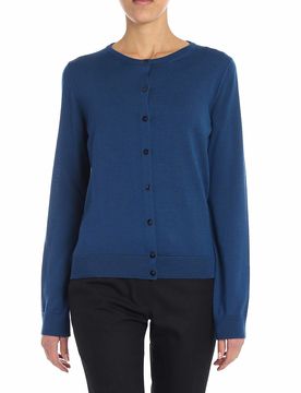 Fuzzi Cardigan in lana blu
