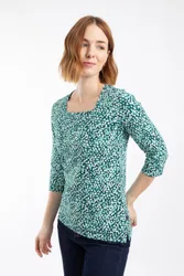 Wyman Womens Printed Square Neck T-Shirt - - Size: 22