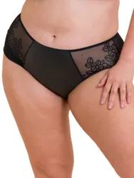 Womens Enchant High Waist Brief - Black Polyamide - Size Large