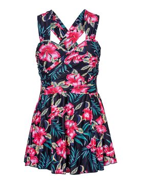 Badekleid „Hibiskus“ mehrfarbig L Damen