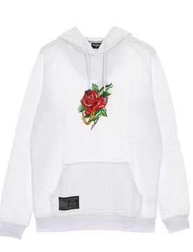 Felpa Leggera Cappuccio Uomo Rosa Hoodie White