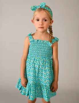Copricostume verde acqua in cotone con fascia - Mayoral - FashionsVida