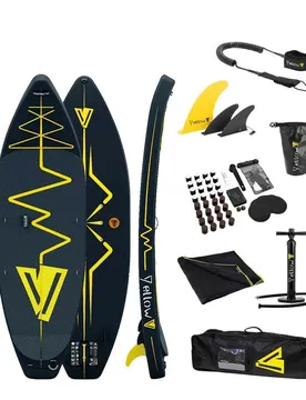 Ensemble De Paddle Surf Gonflable Heartbeat 9´0´´ Black / Yellow 274.3 cm unisex