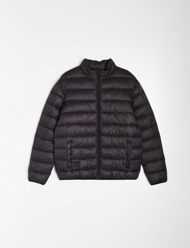 Giacca puffer trapuntata con colletto alto - nero