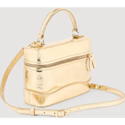 Bandolera de mujer mini de piel metalizada multiposición