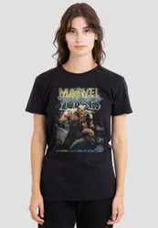 Women's Zombies Undead Wolverine Cover T-Shirt, Black Size: Medium - Black - Size: M