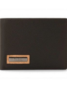 Portafoglio Western Leather Uomo Nero in Pelle