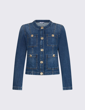 Giubbino donna denim blu scuro