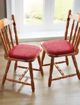Sitzkissen mit rutschfester Unterseite rot 2er-Set - Eldo - FashionsVida