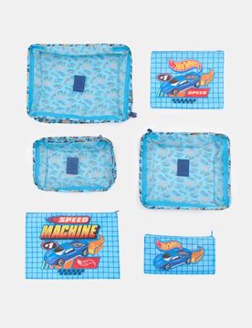 Set di organizer da viaggio 6 pack Hot Wheels - blu