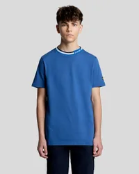 Kids' Tipped Collar Logo T-Shirt in Blue