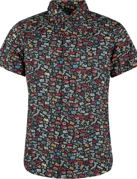Rockabilly Kurzarmhemd - Motorcycle Tools Shirt - S bis M - für Männer - Größe M - schwarz - Männer - male - King Kerosin - FashionsVida
