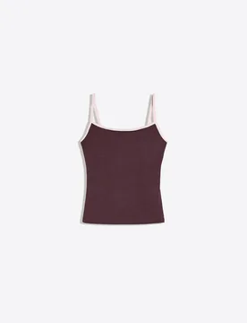 Top À Bretelles Contrastant L Violet - Bershka - FashionsVida
