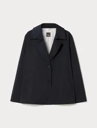 Giubbino in gabardina donna blu notte