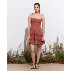 Vestido corto gomas lazos