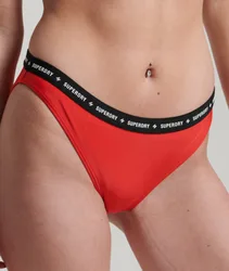 Superdry Women's Code Elastisches Micro Bikinihöschen Rot - Größe: 34