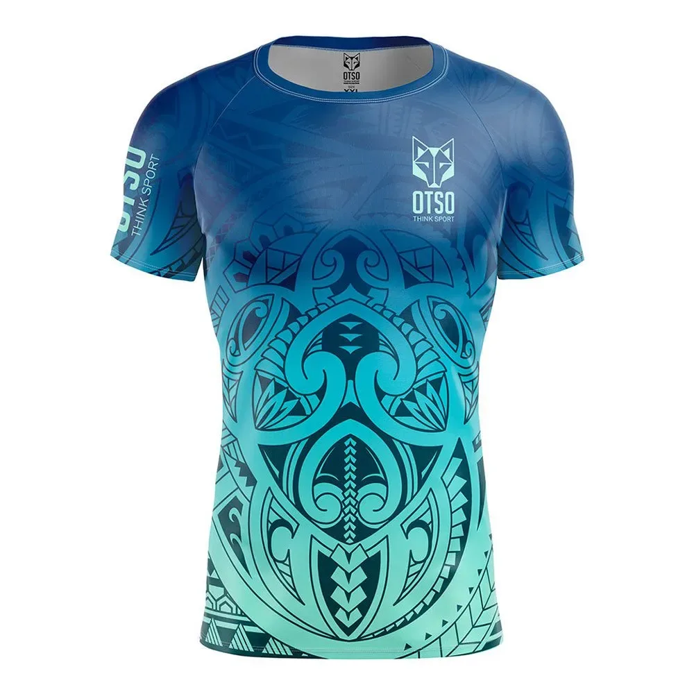 Maglietta A Maniche Corte Maori Tangaroa Blue L - OTSO - FashionsVida