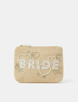 Jute Embellished Pouch Ivory female - Accessorize - FashionsVida