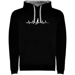 Felpa Con Cappuccio Runner Heartbeat Two-colour Black / Grey M
