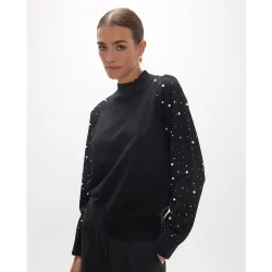 Jersey de mujer perlas y tachas