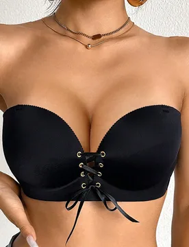 Pieza Sujetador inalámbrico de mujer con poco relleno, espalda invisible, uso versátil, color negro - Shein - FashionsVida