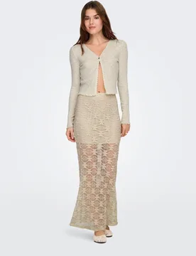 Falda larga de encaje con forro interior corto - Only - FashionsVida