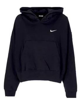 Felpa Leggera Cappuccio Donna W Sportswear Jersey Oversized Pullover Hoodie Black/white - Nike - FashionsVida