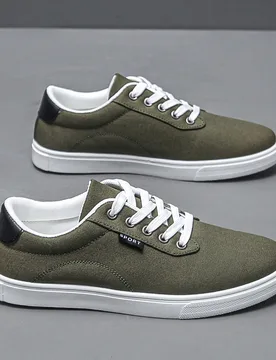 Zapatillas deportivas casuales y sencillas de moda para hombre, zapatos de lona transpirables de caña baja - Shein - FashionsVida
