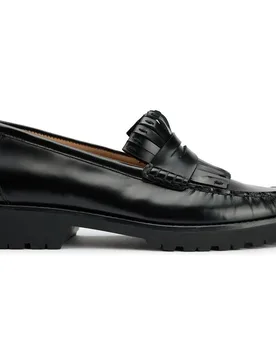 Womens Treena Lug Kiltie Shoes - Black Leather - Size Uk 3 - Cole haan - FashionsVida
